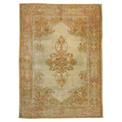 The Anatolian Reverie: An Antique Turkish Oushak Masterpiece of Serene Grandeur