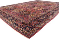 The Aristocratic Reverie: Antique Persian Lilihan Masterpiece of Floral Opulence