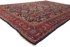 The Midnight Garden: An Antique Persian Mahal Masterpiece of Timeless Grandeur