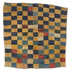 The Modernist Mosaic: A Vintage Persian Gabbeh Masterpiece of Geometric Artistry