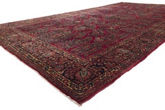 The Crimson Legacy: An Antique Persian Sarouk Masterpiece of Timeless Elegance
