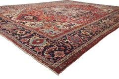 The Sovereign's Crest: Antique Persian Serapi Masterpiece of Noble Distinction