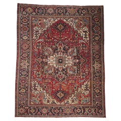 The Sovereign's Crest: Antique Persian Serapi Masterpiece of Noble Distinction