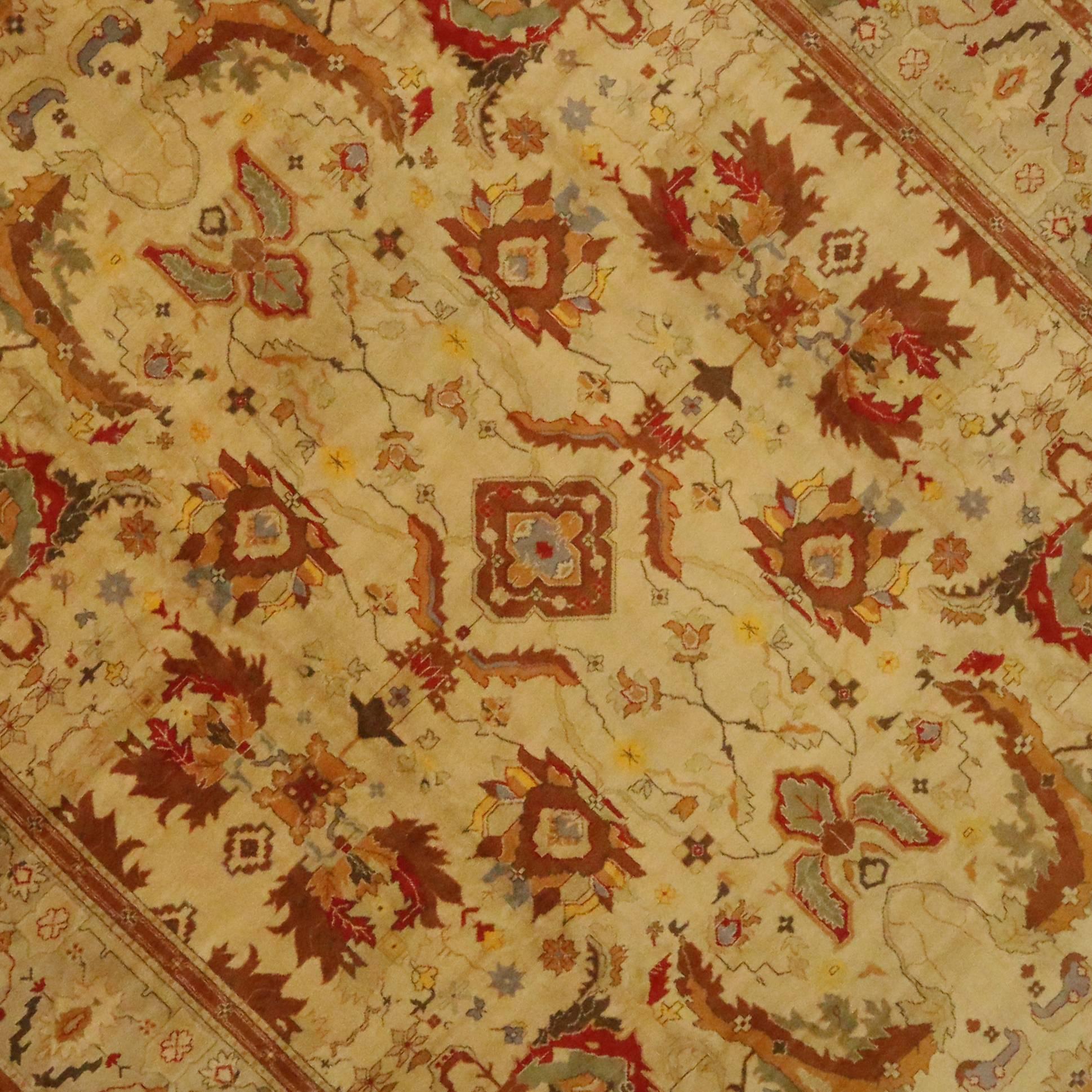 Arts and Crafts Oversized Vintage Portuguese Rug, Hotel Lobby Size Cuenca Carpet For Sale