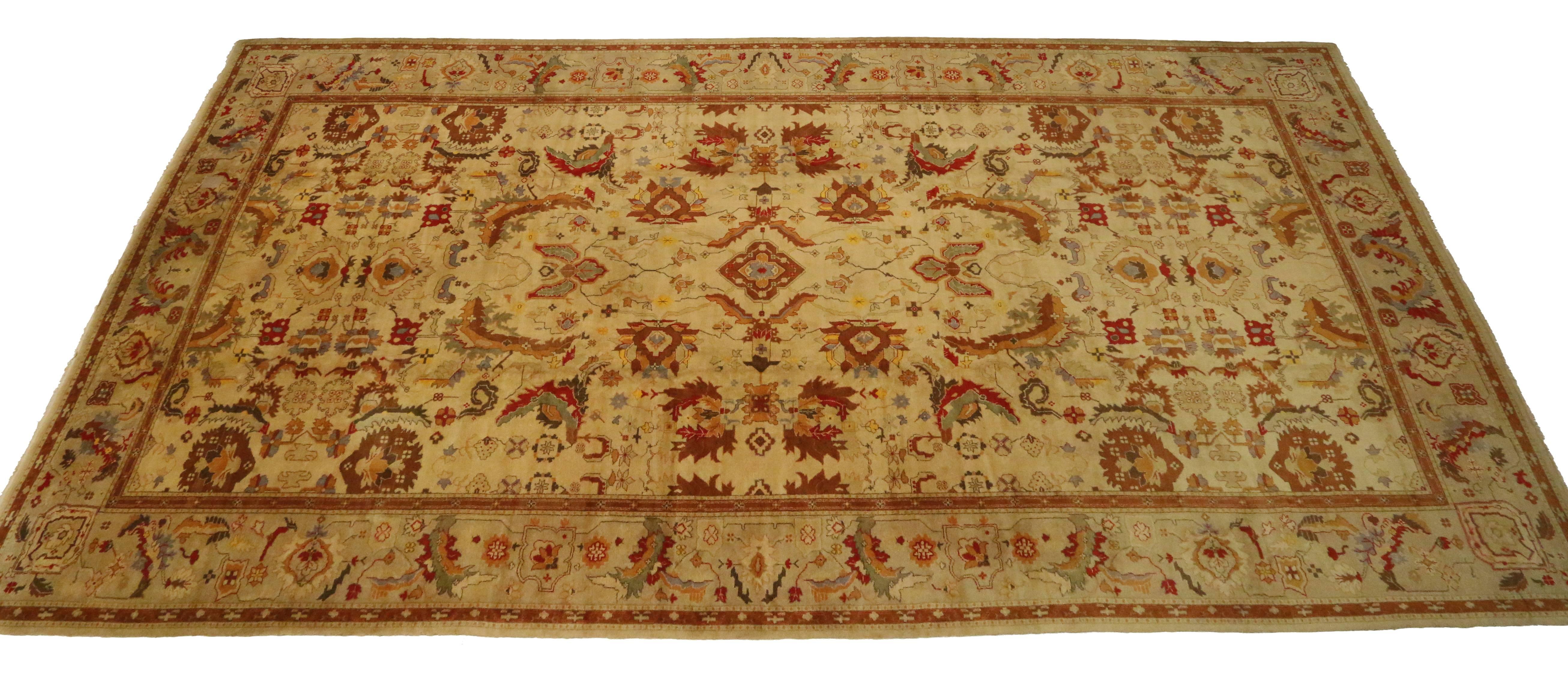Hand-Knotted Oversized Vintage Portuguese Rug, Hotel Lobby Size Cuenca Carpet For Sale