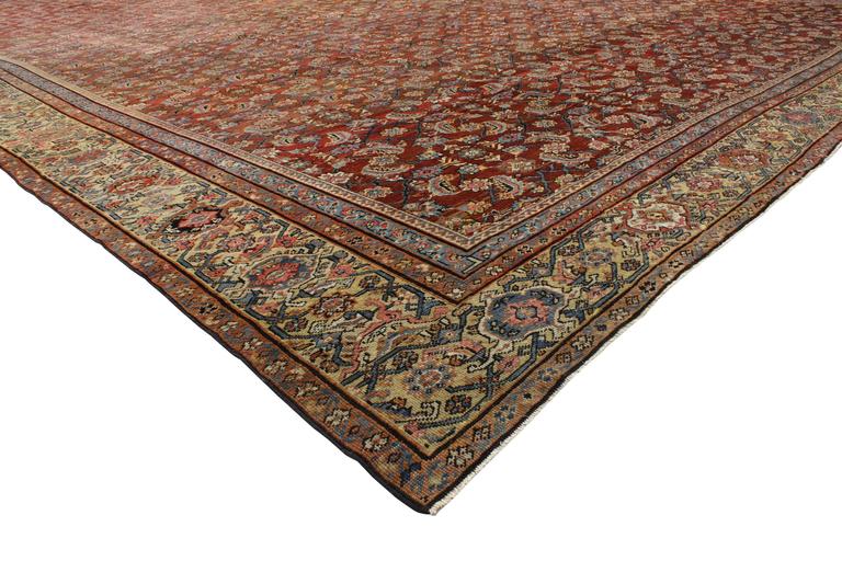 Antique Persian Farahan Mansion Rug with Jacobean Style, Palace Size