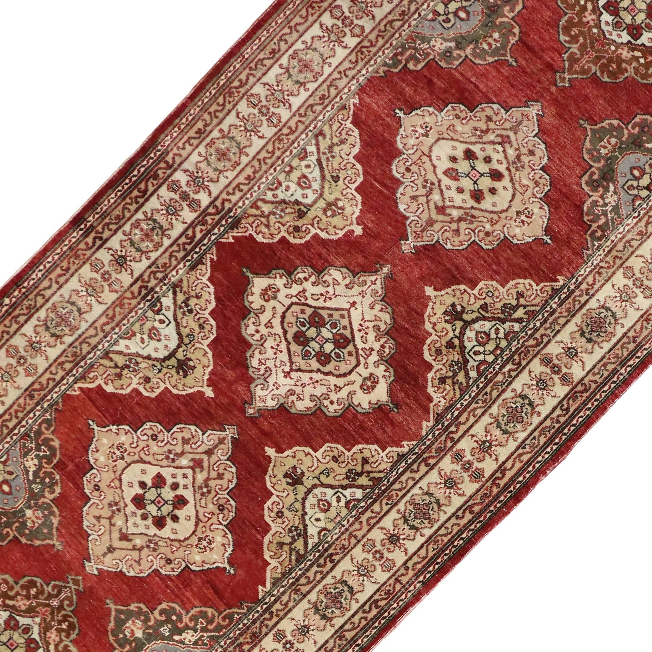 Pair of Vintage Turkish Oushak Carpet Runners with Traditional Modern Style For Sale 1