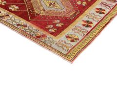 Tapis de couloir vintage turc Oushak de style tribal moderne, large tapis de couloir