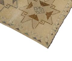 Vintage Turkish Oushak Carpet Runner with Modern Design Muted Colors