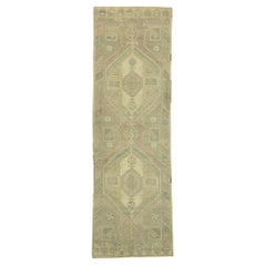 Tapis de couloir turc vintage Oushak de style moderne