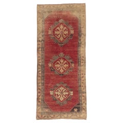 The Crimson Legacy: A Vintage Turkish Oushak Masterpiece of Anatolian Heritage