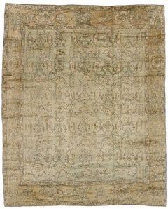 Vintage Turkish Oushak Rug with Gustavian Style, 10’00 x 12’05