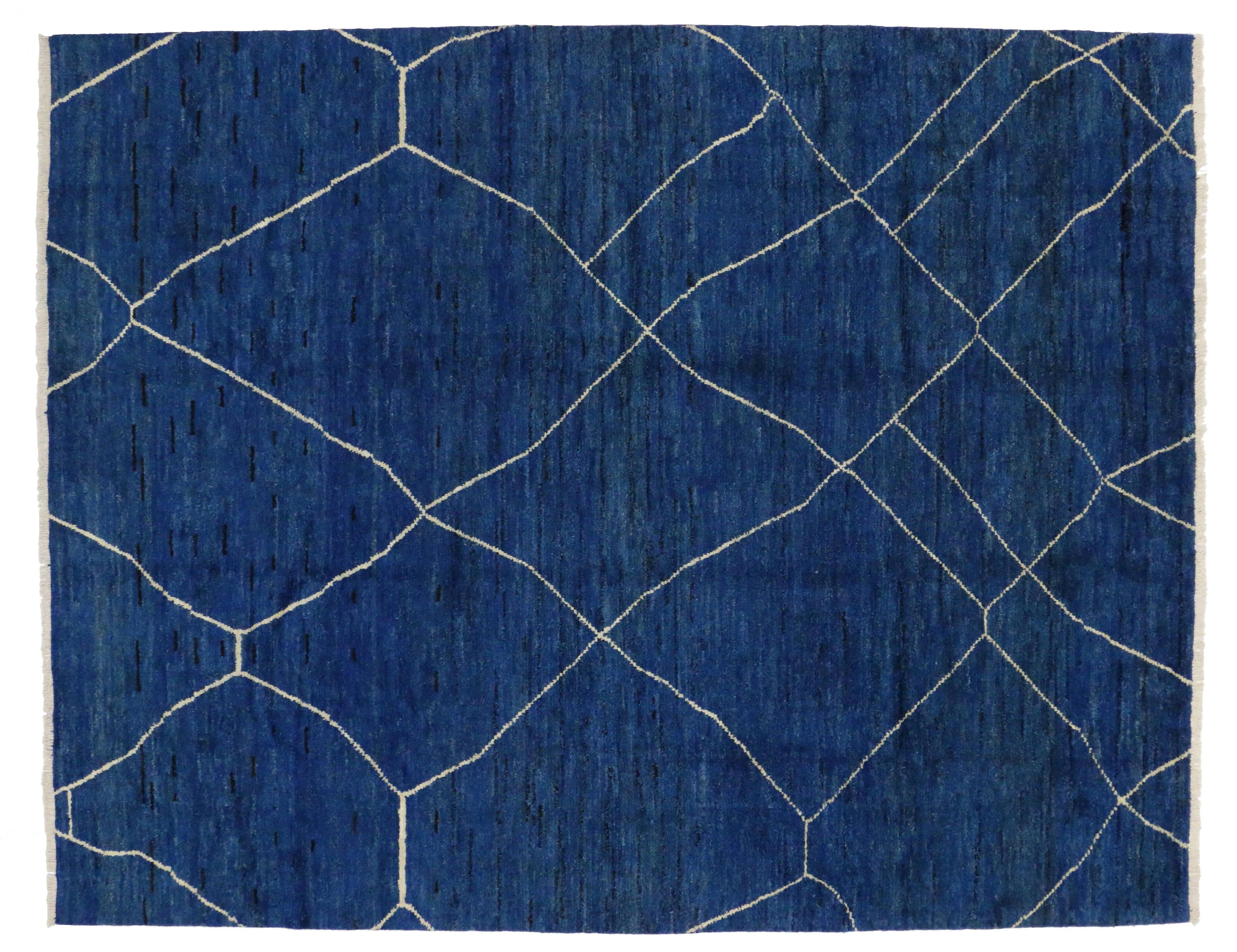 Contemporary Moroccan Style Rug with Postmodern Memphis Design In New Condition In Dallas, TX