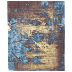 Modern Style Rug with Contemporary Abstract Scratch Texture Rug