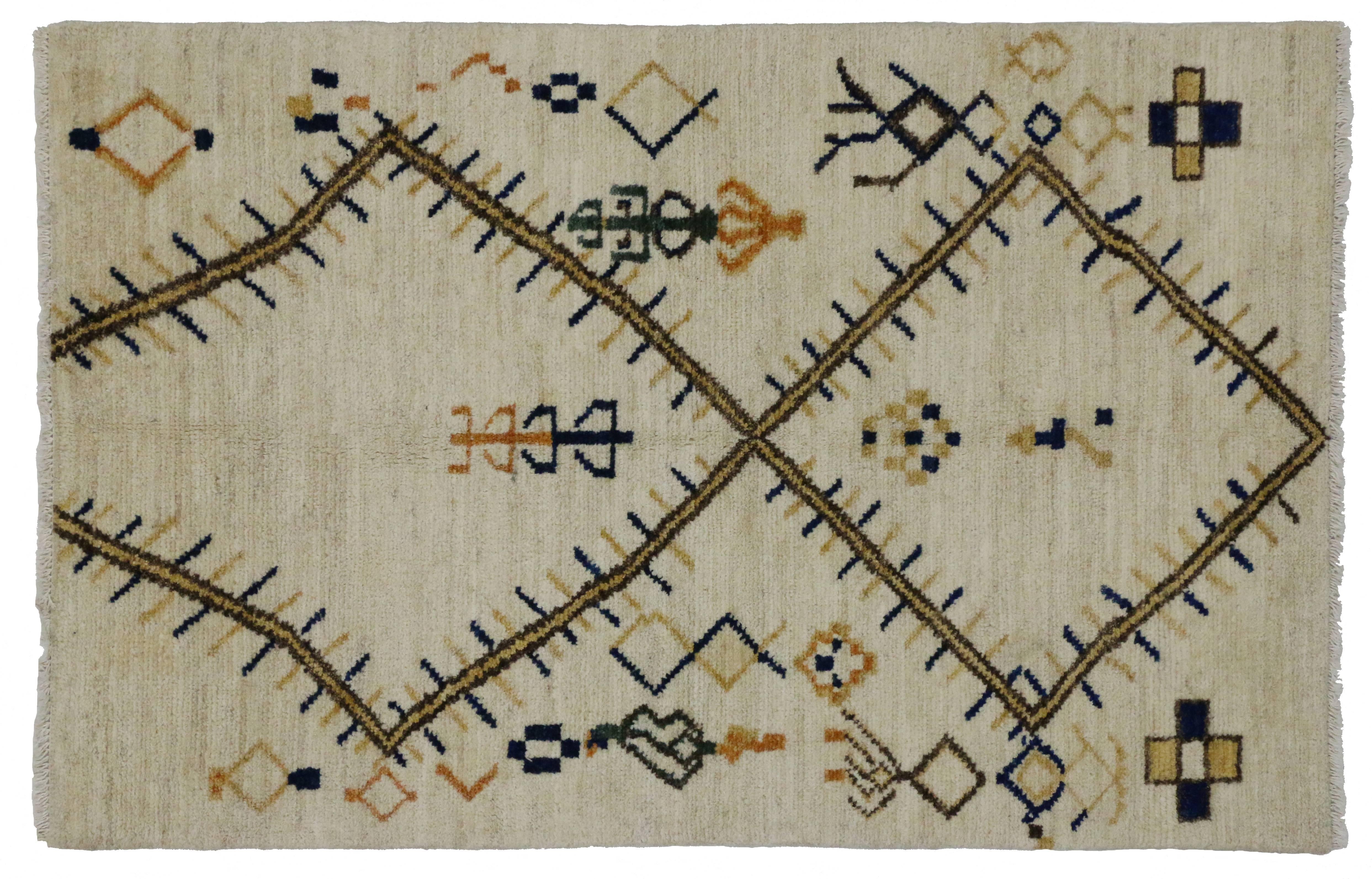 Contemporary Moroccan Style Rug with Modern Tribal Style 3