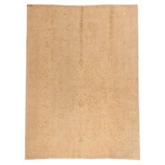 Antique Golden Turkish Oushak Rug with Minimalist Appeal in Soft Muted Colors