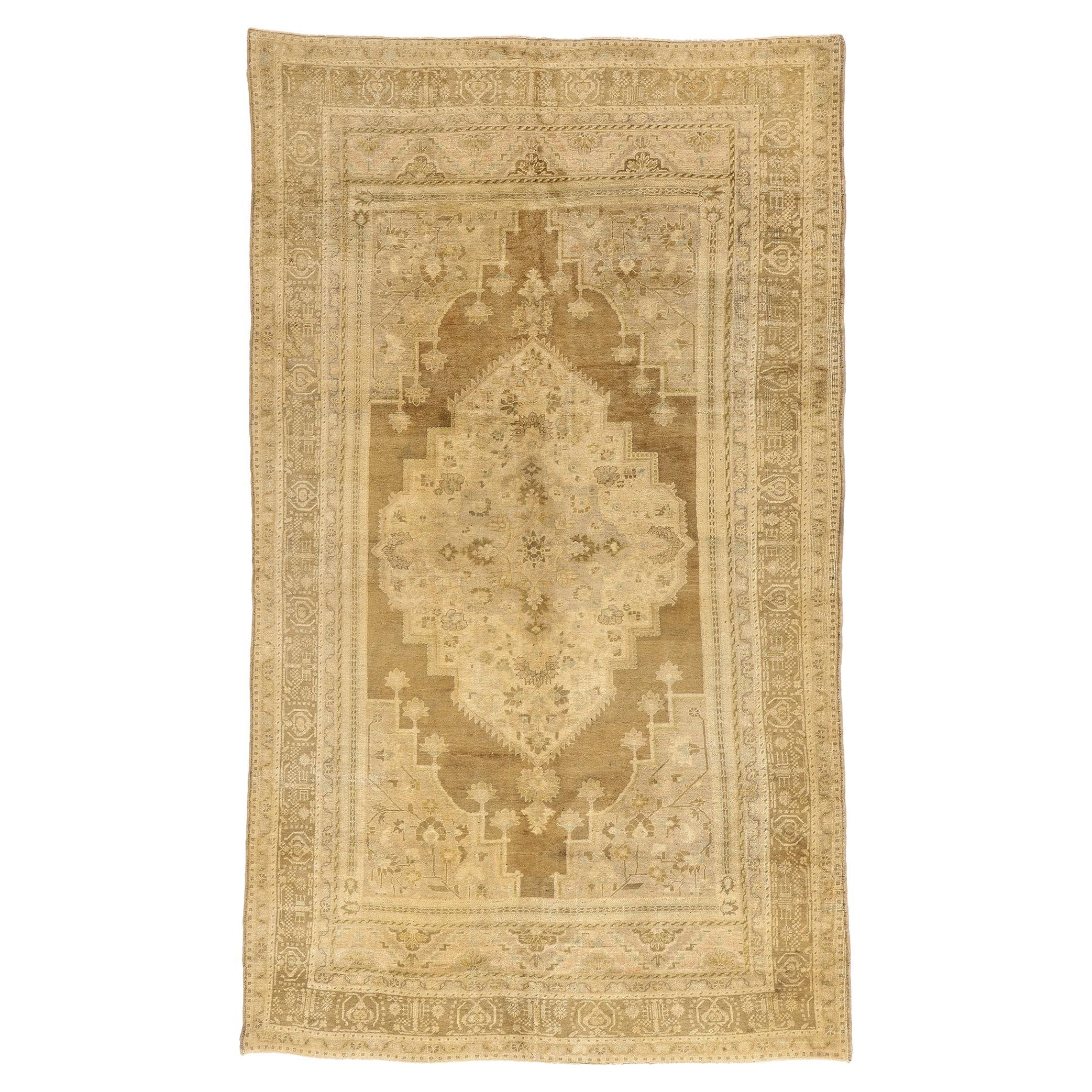 1960's Turkish Oushak Rug with Traditional Style For Sale