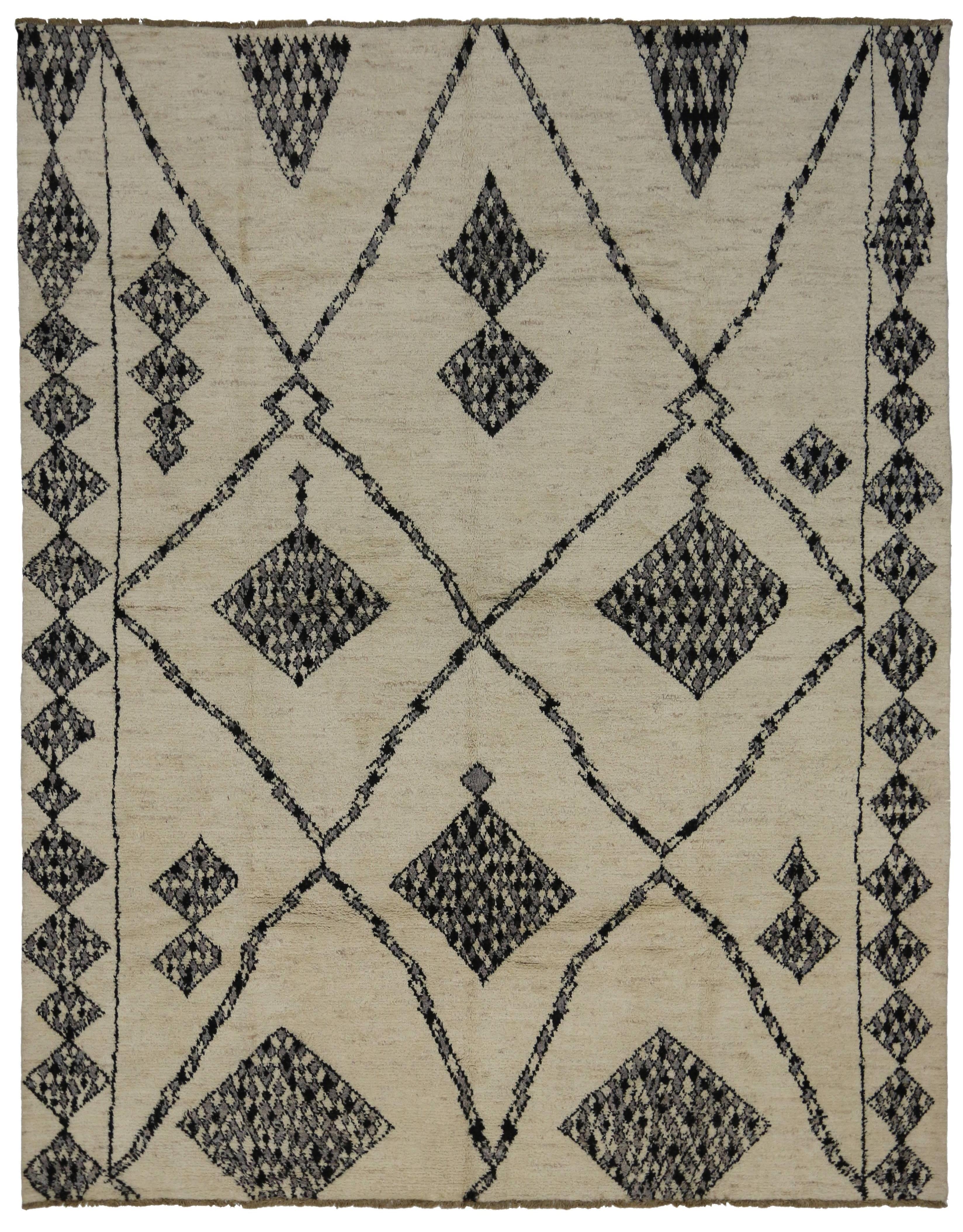 Modern Moroccan Style Rug With Contemporary Tribal Design For Sale Modern Moroccan Style Rug With Contemporary Tribal Design For Sale