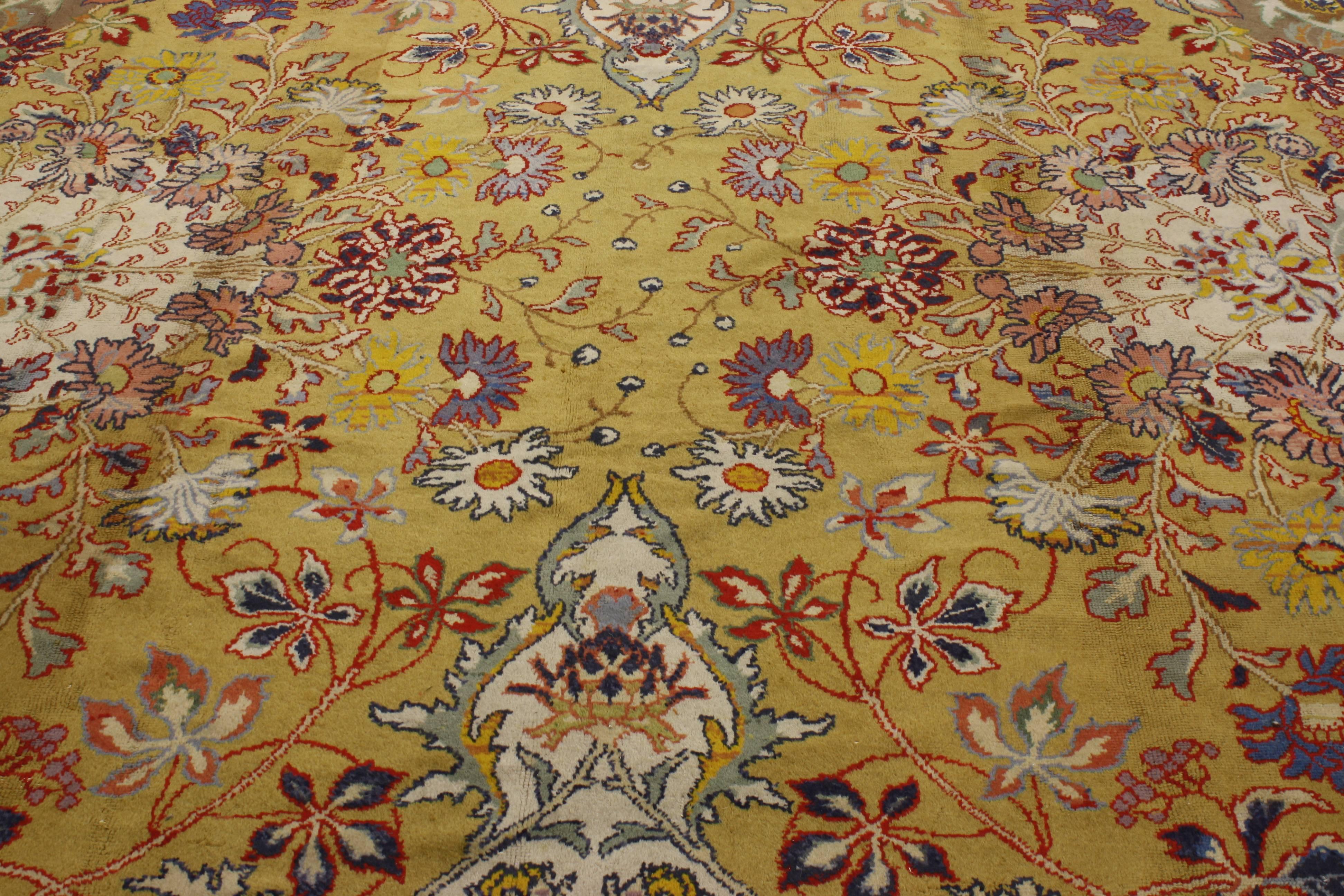 Antique European Rug with Oushak Design and Traditional Modern Style 1