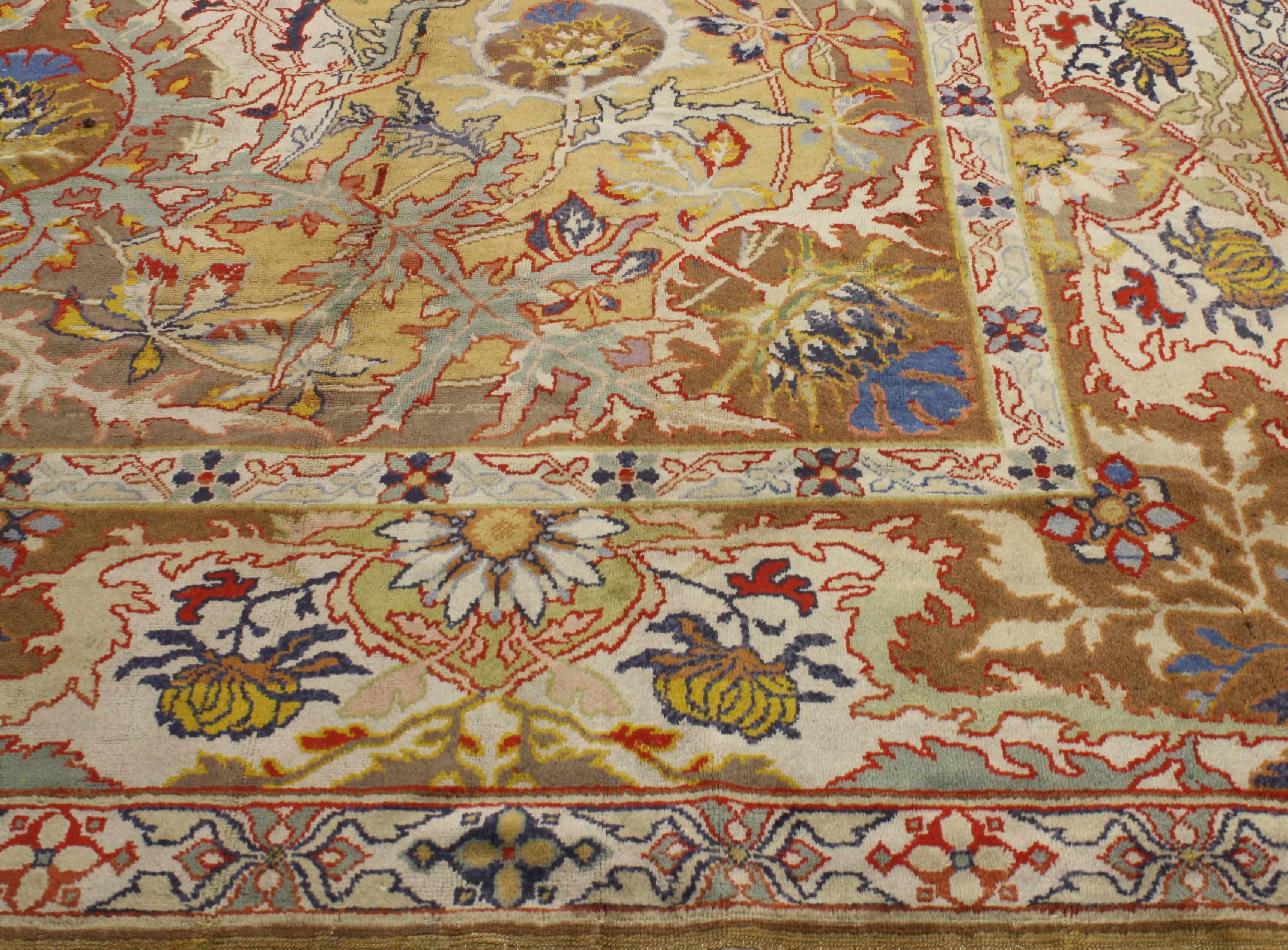 Antique European Rug with Oushak Design and Traditional Modern Style 2