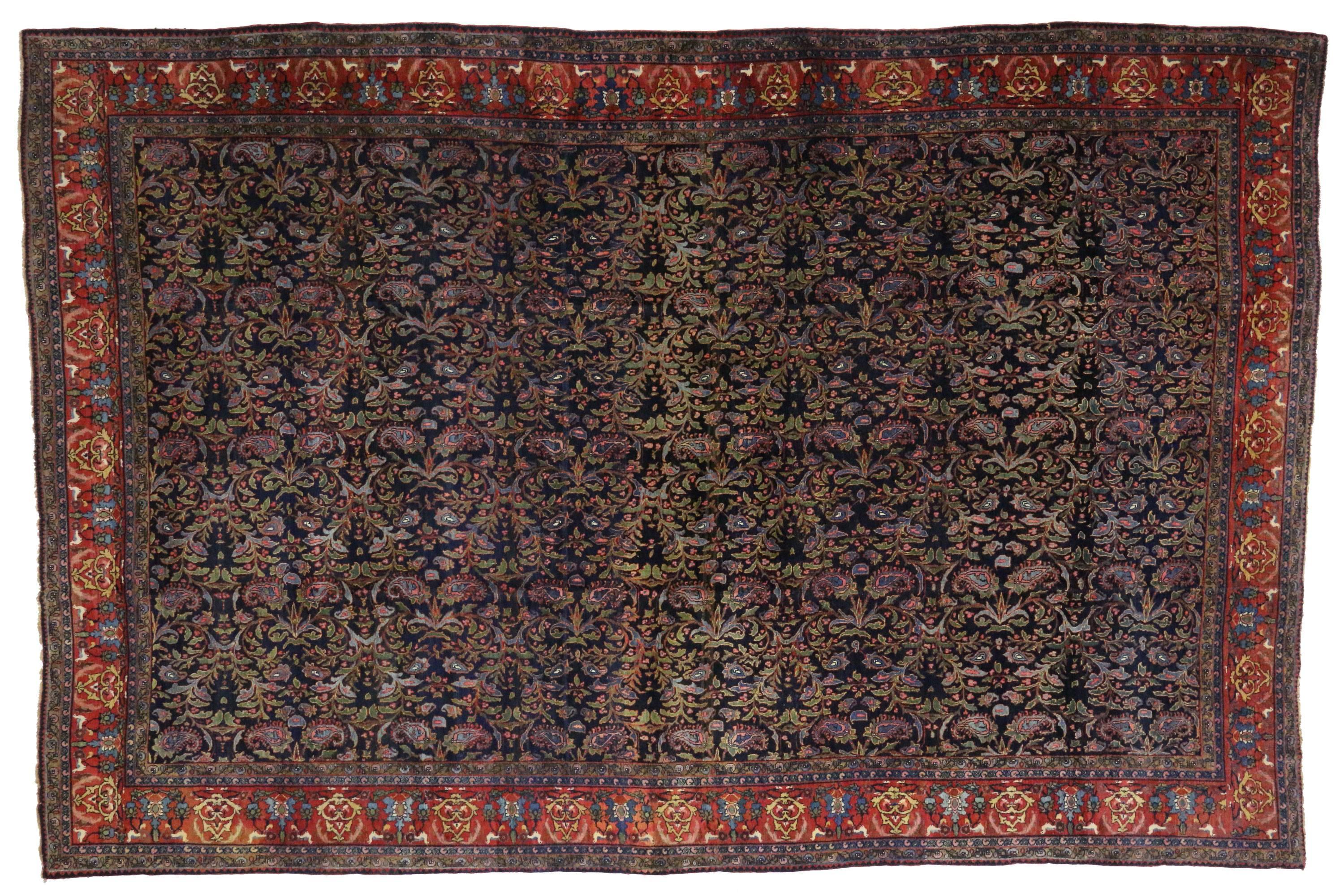 Antiker kurdischer persischer Bijar-Teppich im Jugendstil im Renaissance-Stil (Persisch) im Angebot