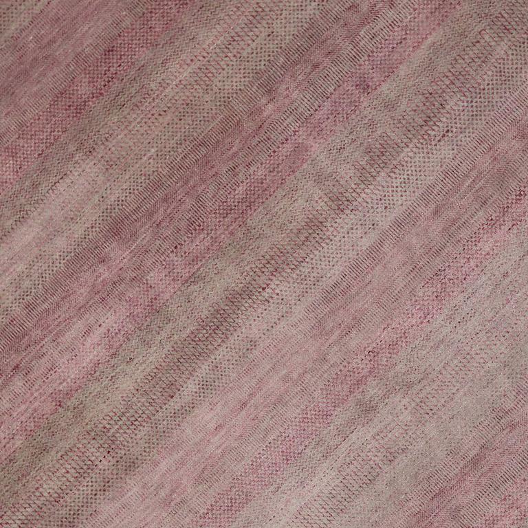 Wool New Post-Modern Transitional Pink-Gray Area Rug with Contemporary Feminine Style For Sale
