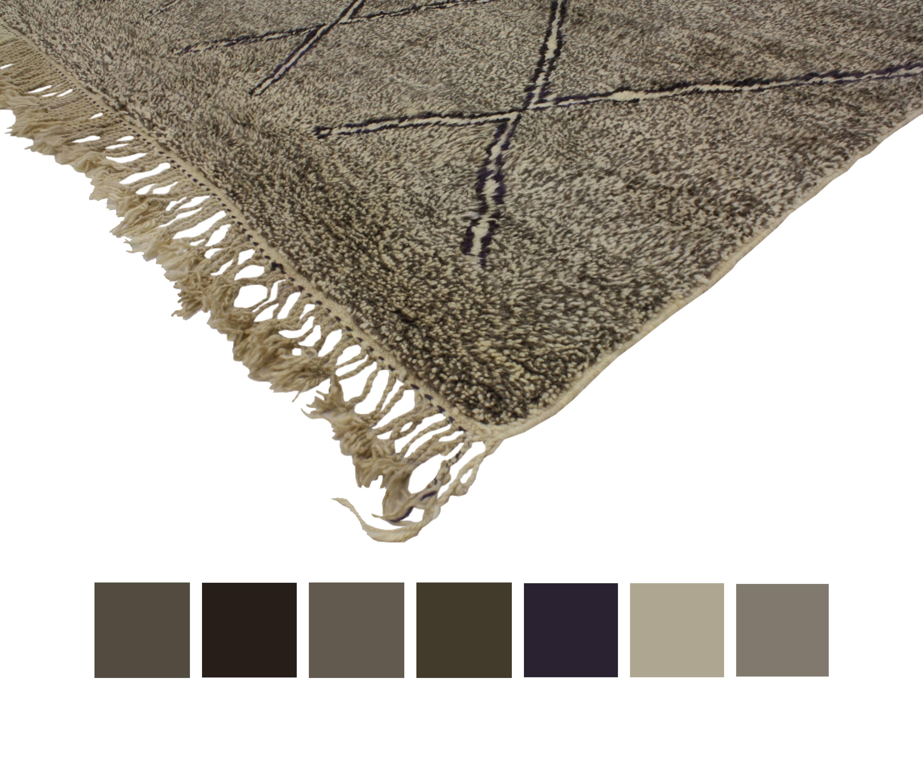 Taupe Berber Moroccan Rug with Modern Style 2