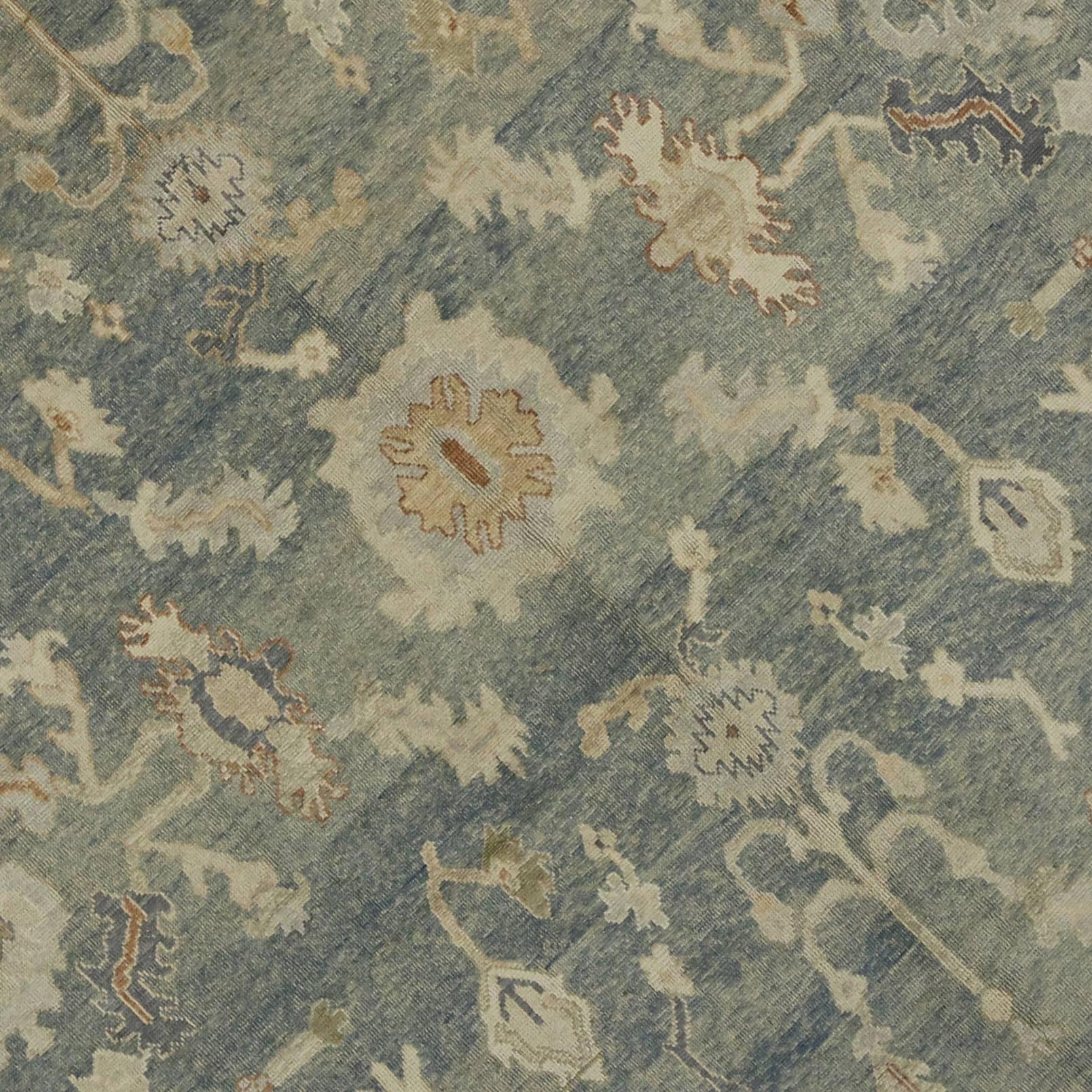 Contemporary Modern Turkish Oushak Rug with Transitional Style