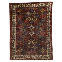 Antique Persian Bakhtiari Rug with Garden Design and Traditional Modern Style