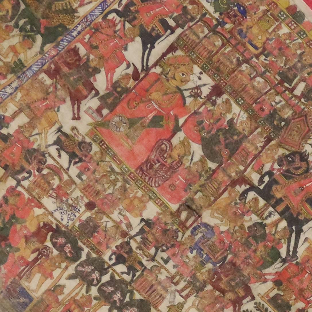Antiker indischer mittelalterlicher Wandteppich aus dem 18. Jahrhundert nach der Schlacht von Karnal im Jahr 1739 im Angebot 5