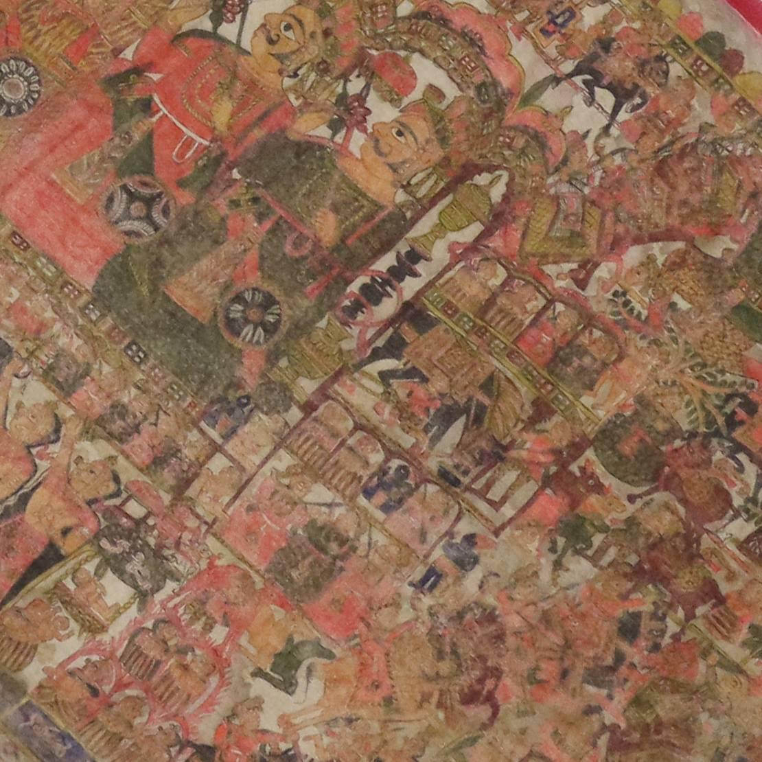 Tapisserie médiévale indienne ancienne du 18e siècle après la bataille de Karnal en 1739 en vente 7