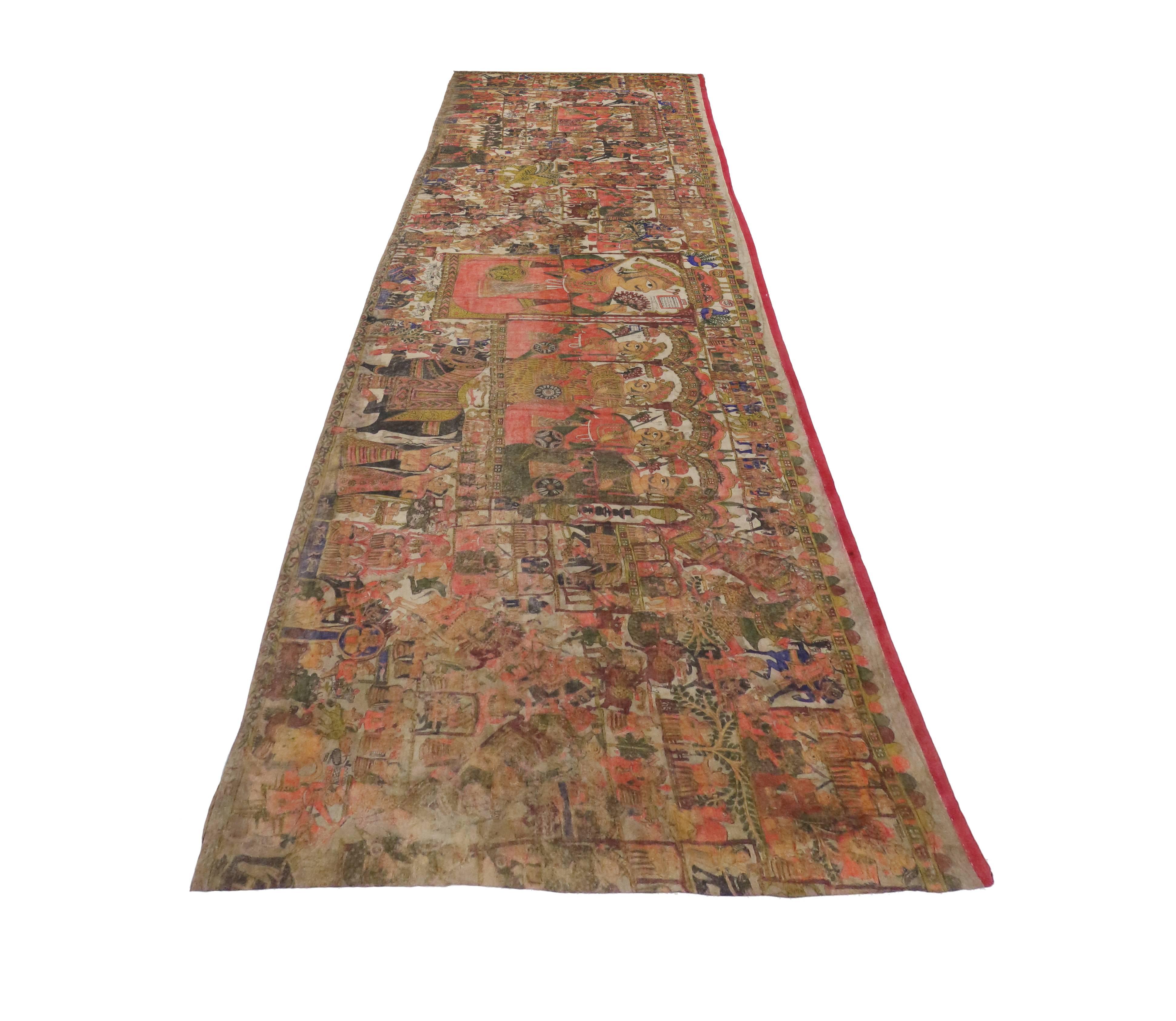 Tapiz medieval indio antiguo del siglo XVIII tras la batalla de Karnal en 1739 en venta 4