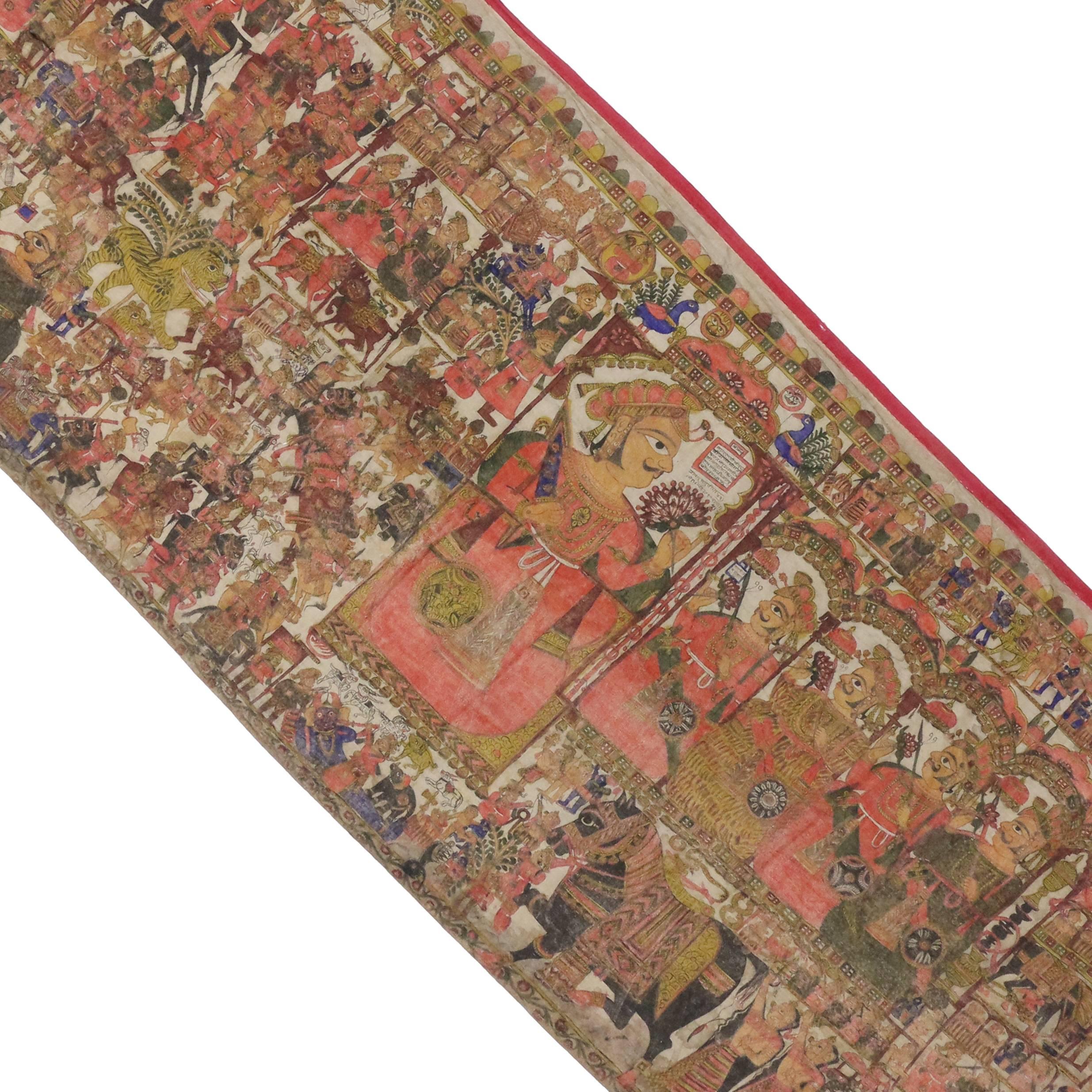 18th Century Antique Indian Medieval Tapestry after the Battle of Karnal in 1739 For Sale 6