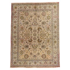 Tappeto persiano d'epoca Tabriz con stile cottage provinciale francese
