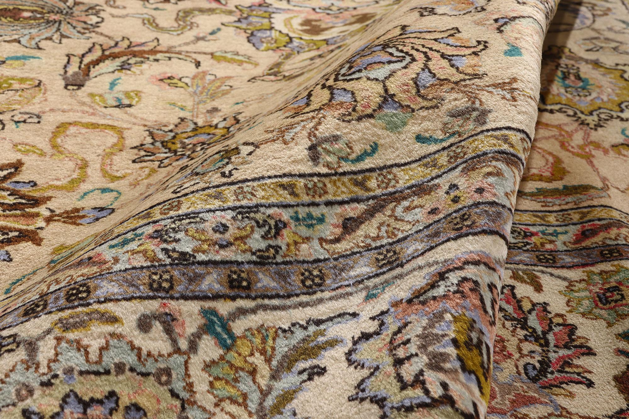 XX secolo Tappeto persiano d'epoca Tabriz con stile cottage provinciale francese in vendita