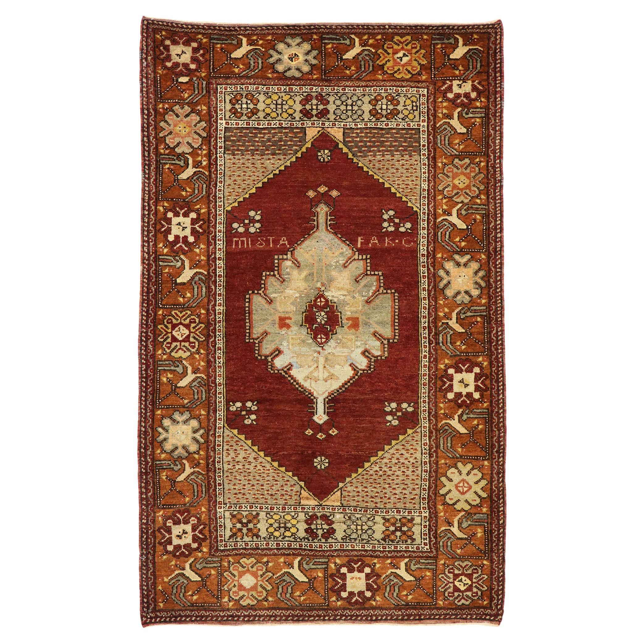 1960's Turkish Oushak Carpet with Modern Style
