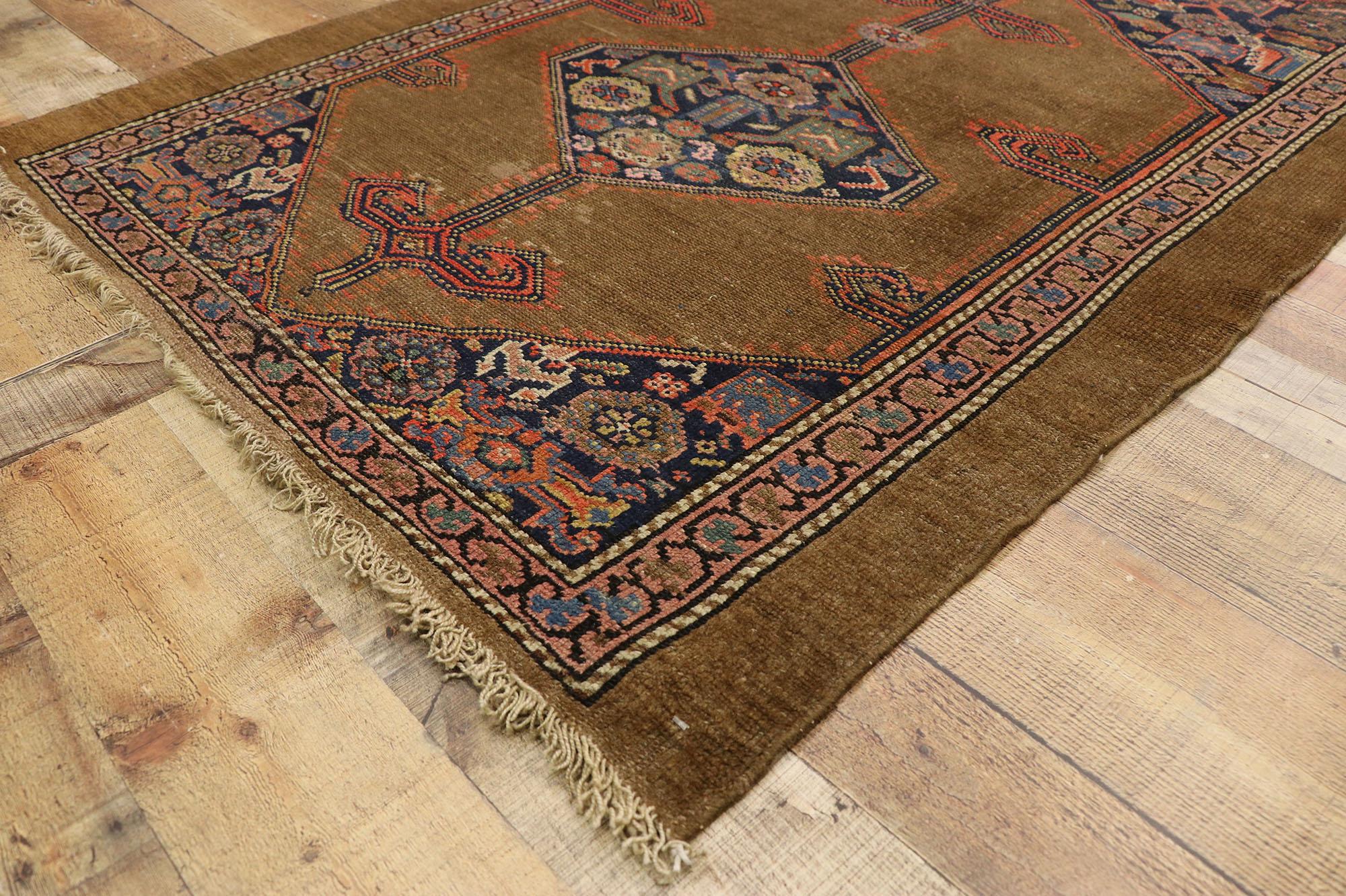 19th Century Distressed Antique Persian Malayer Runner For Sale