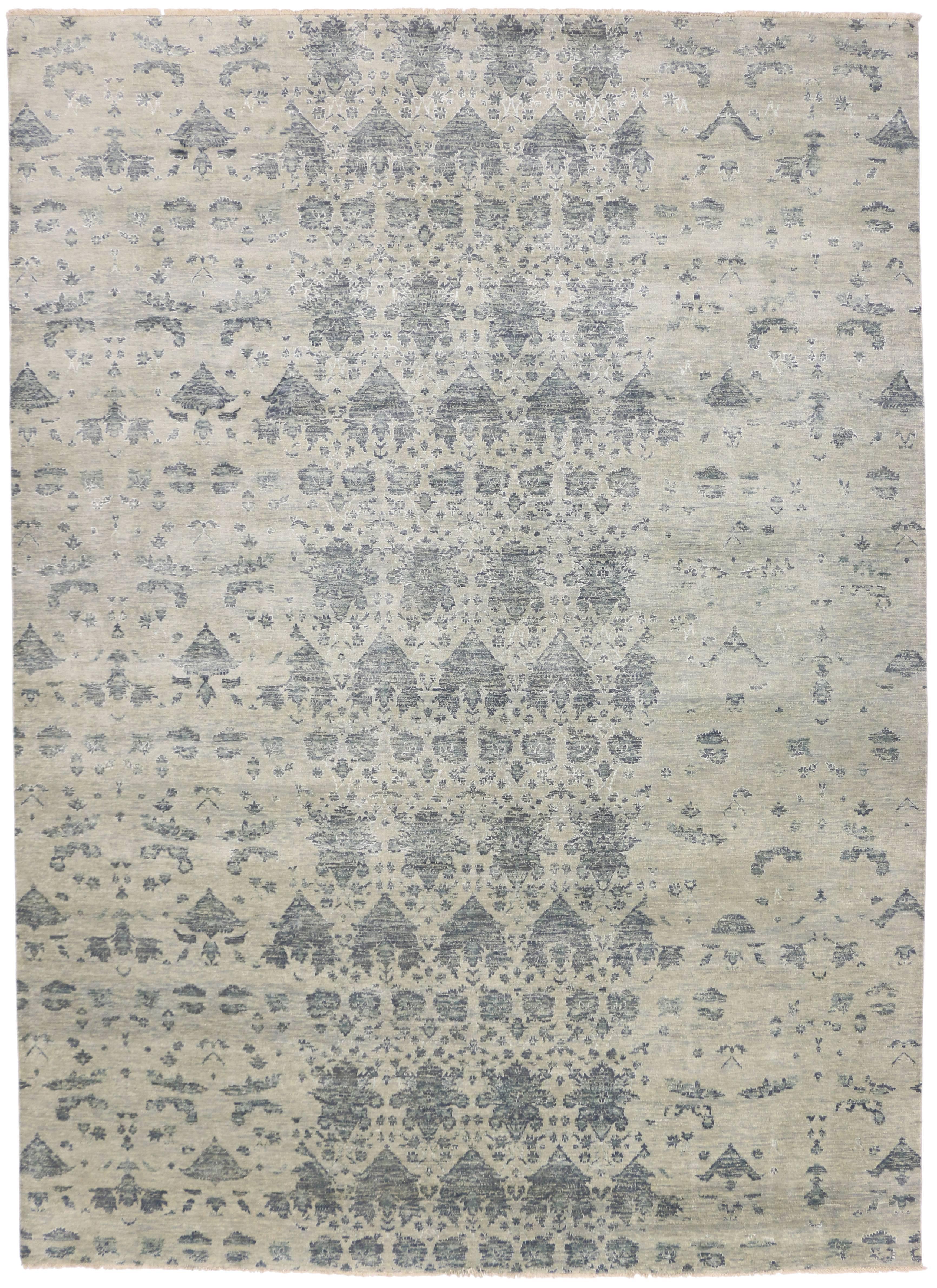 Contemporary Modern Gray Rug with Transitional Style 4