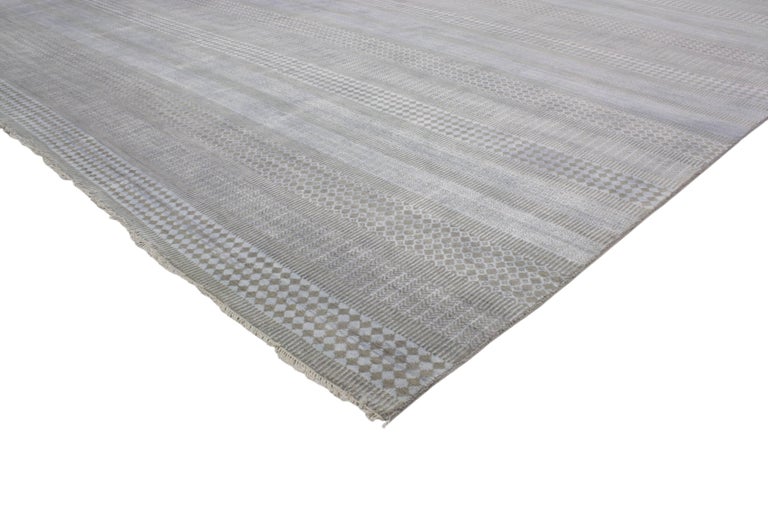 Transitional Rug with Grass Cloth Design and Modern Style For Sale at