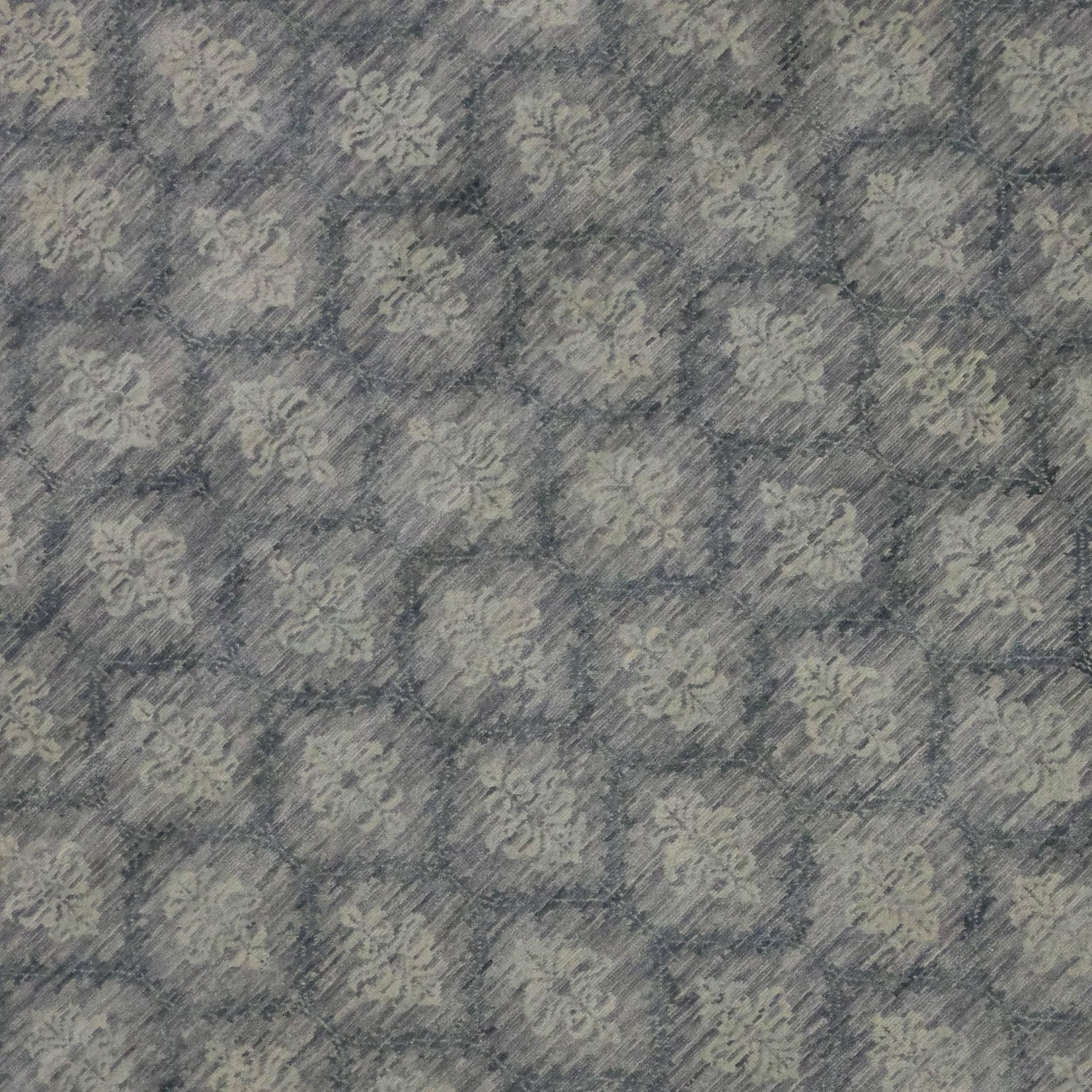 Moderner Damast-Teppich im Übergangsstil, zeitgenössischer viktorianischer Damast-Teppich (Indisch) im Angebot