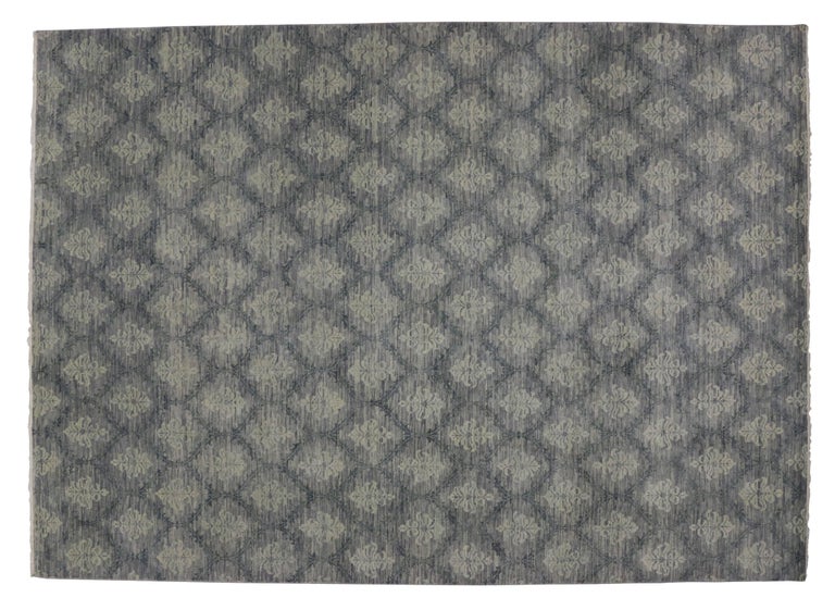 New Modern Transitional Damask Area Rug, Contemporary Victorian Damask ...
