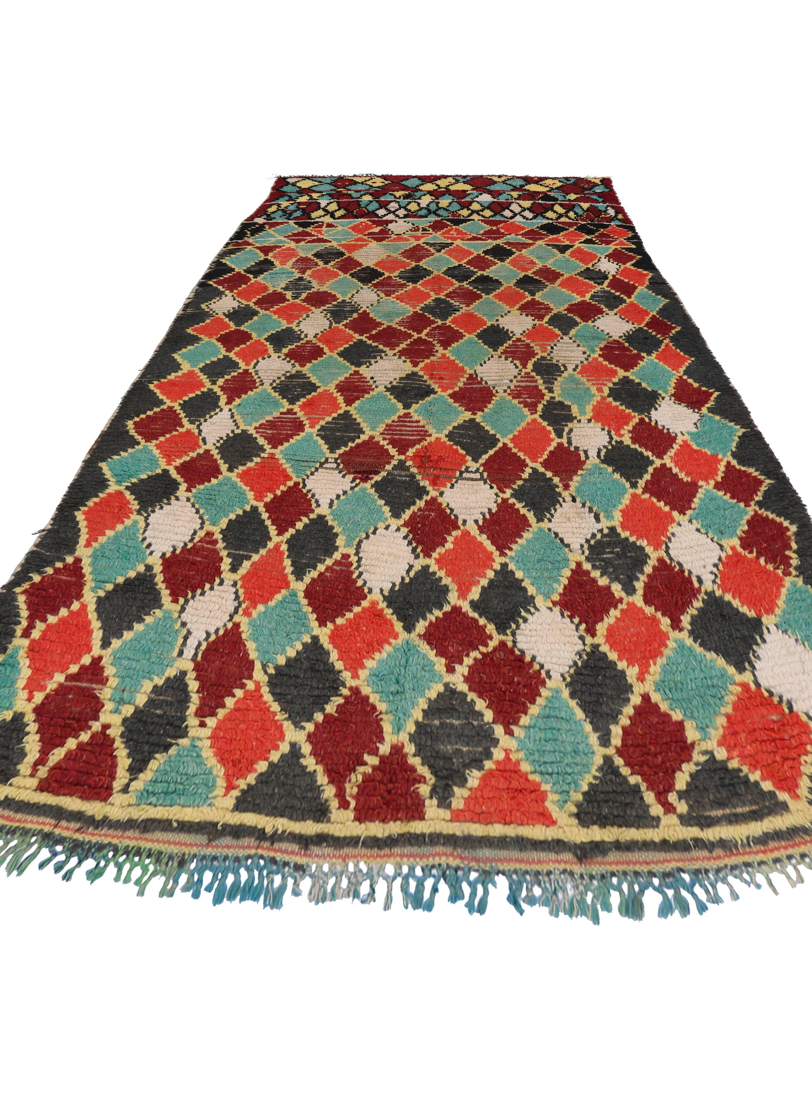 Vintage Berber Moroccan Rug with Modern Tribal Style 1