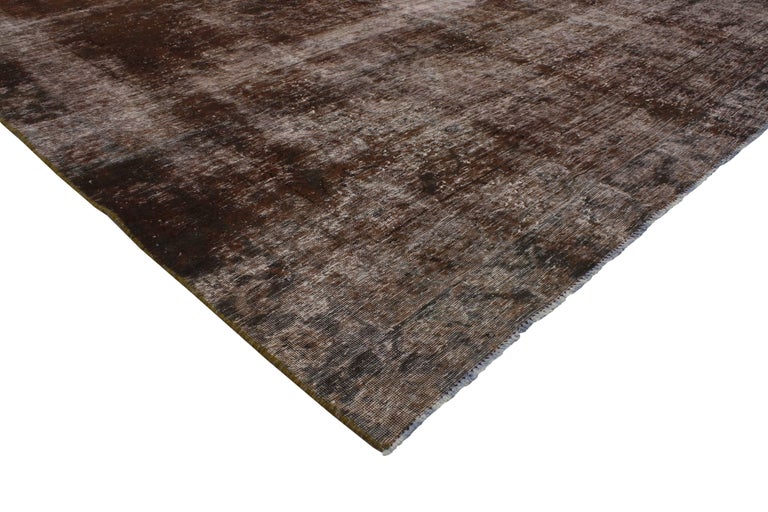 Industrial Rustic Rug Distressed Antique Persian Overdyed Rug with Modern Rustic Industrial ...