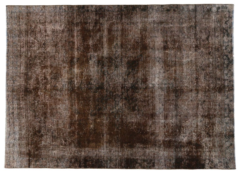 Industrial Rustic Rug Distressed Antique Persian Overdyed Rug with Modern Rustic Industrial ...