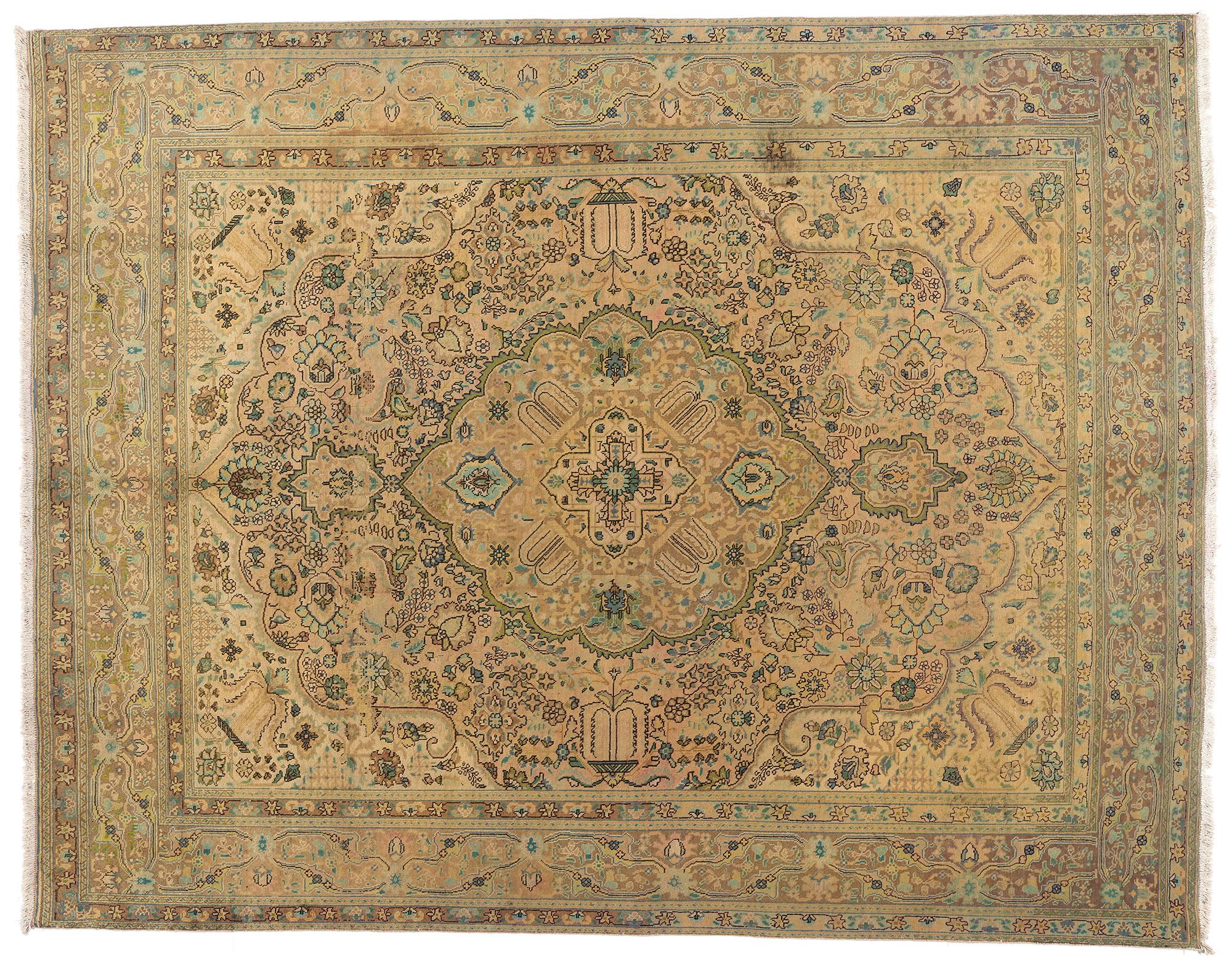 Persischer Täbriz-Teppich im modernen, traditionellen Stil (Wolle) im Angebot