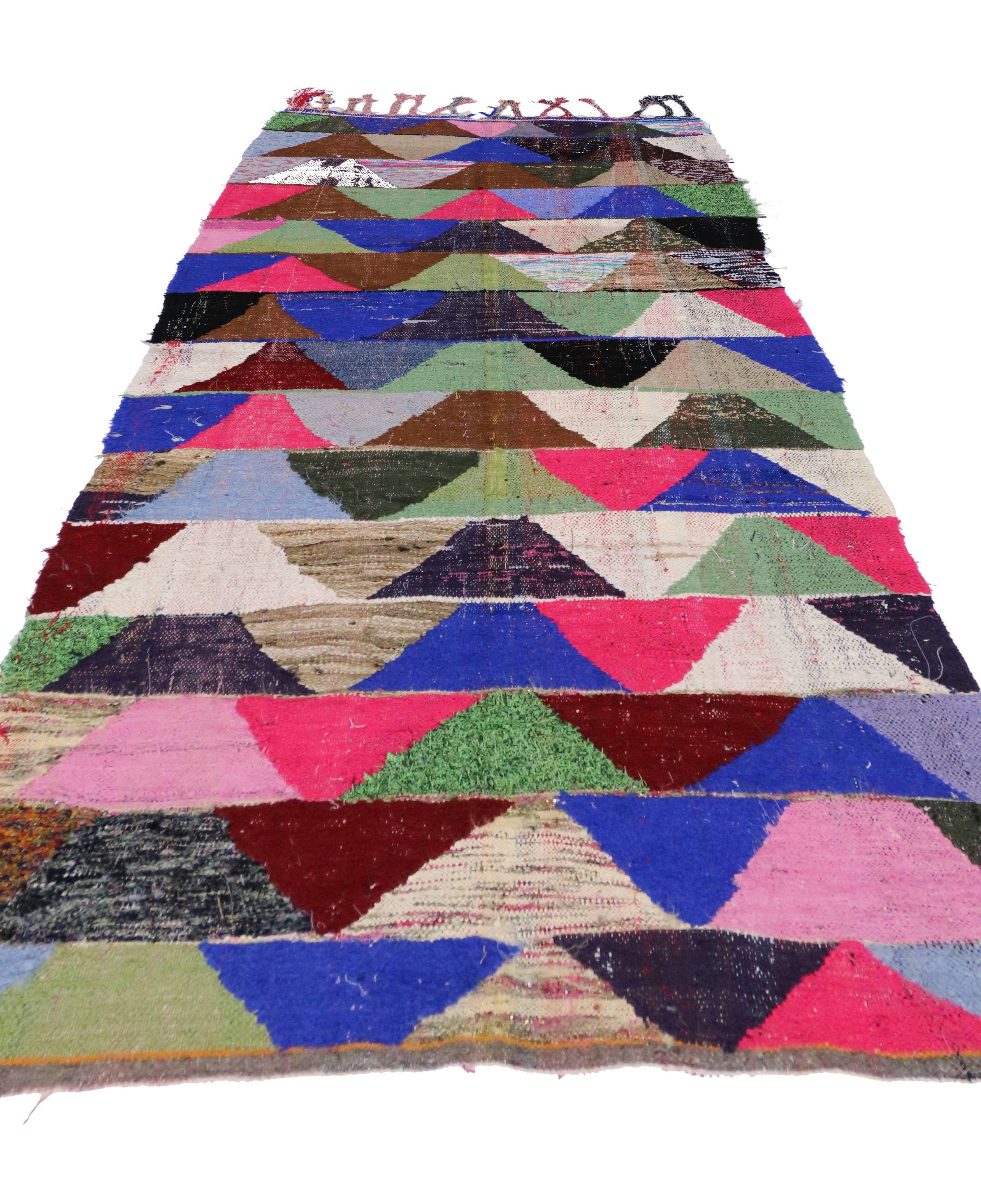Vintage Berber Moroccan Rug with Colorful Contemporary Abstract Style 1