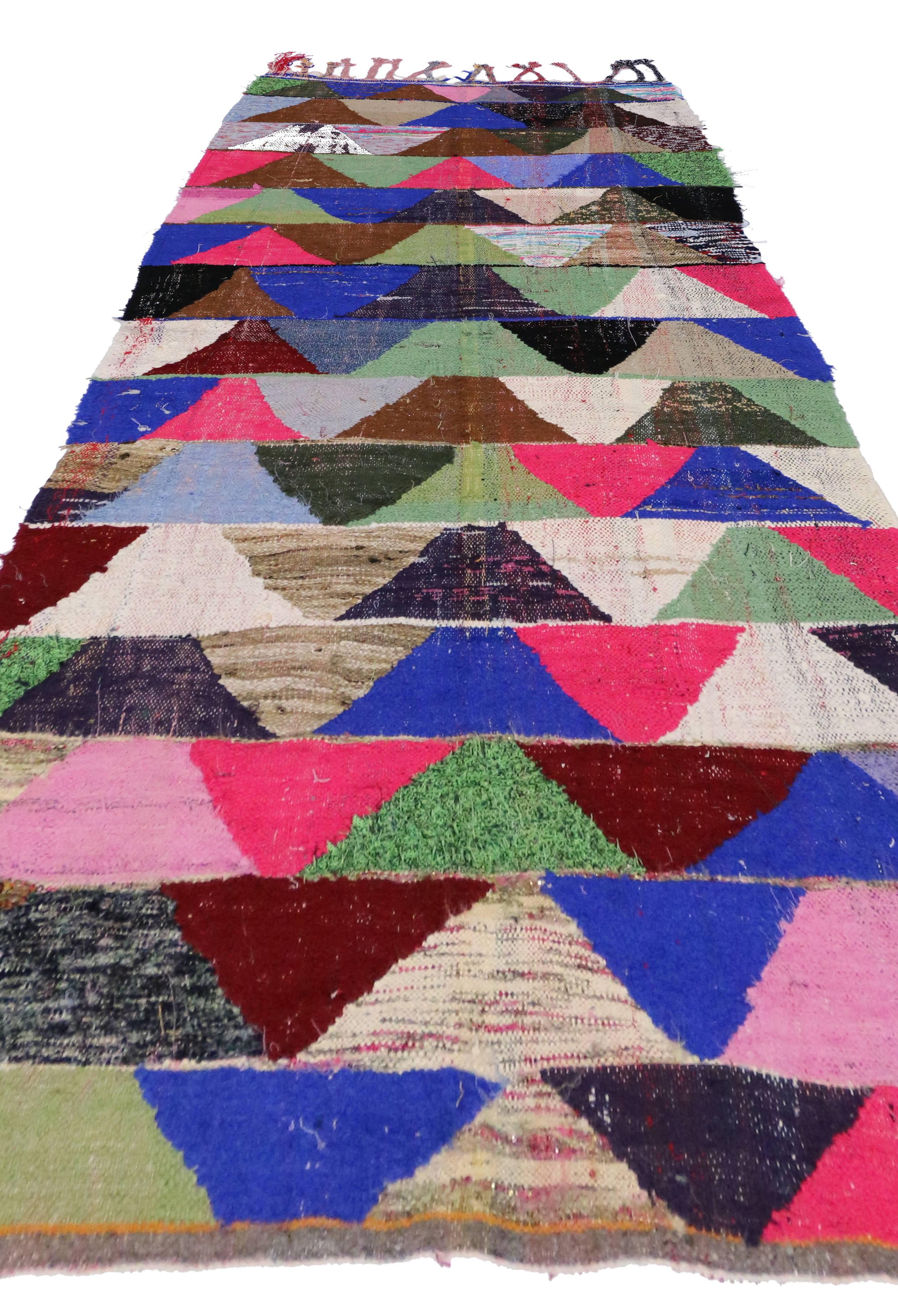 Tribal Vintage Berber Moroccan Rug with Colorful Contemporary Abstract Style