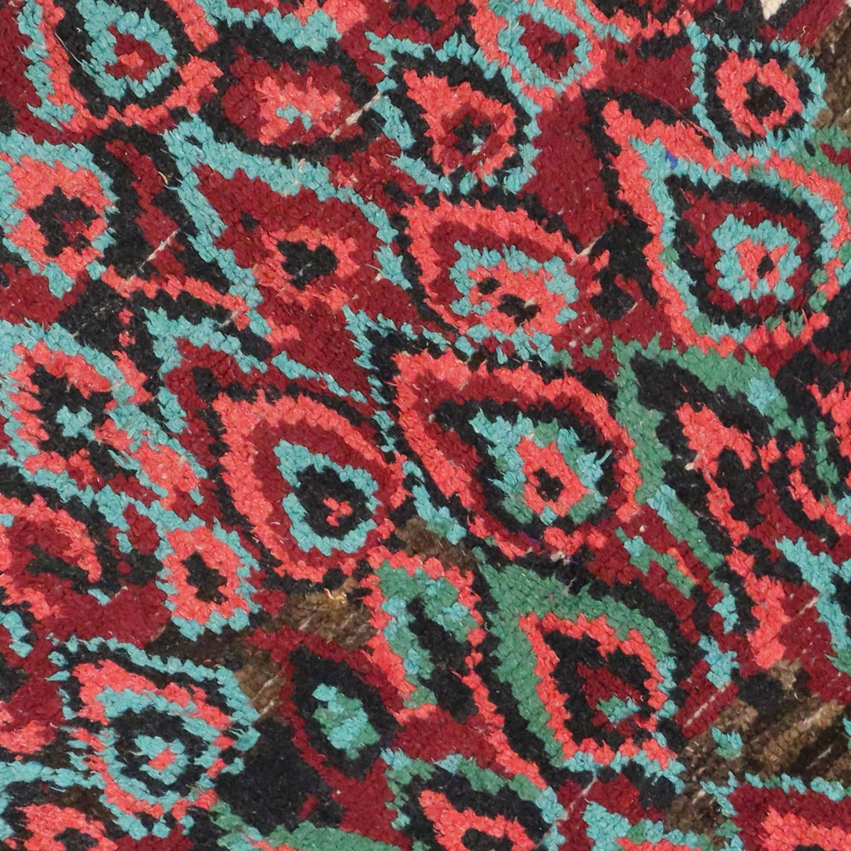 Vintage Berber Moroccan Rug with Post-Modern Memphis Style In Good Condition For Sale In Dallas, TX