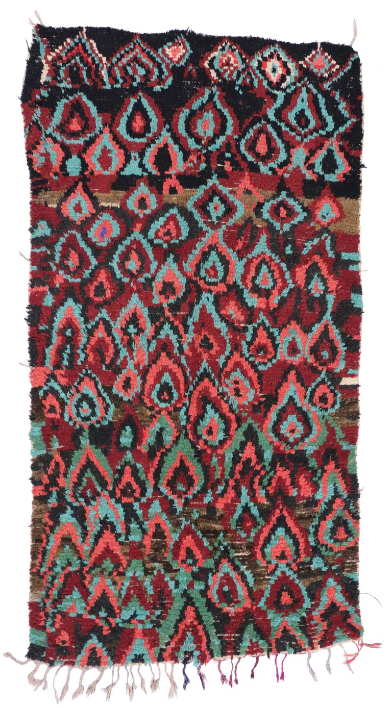 20th Century Vintage Berber Moroccan Rug with Post-Modern Memphis Style For Sale