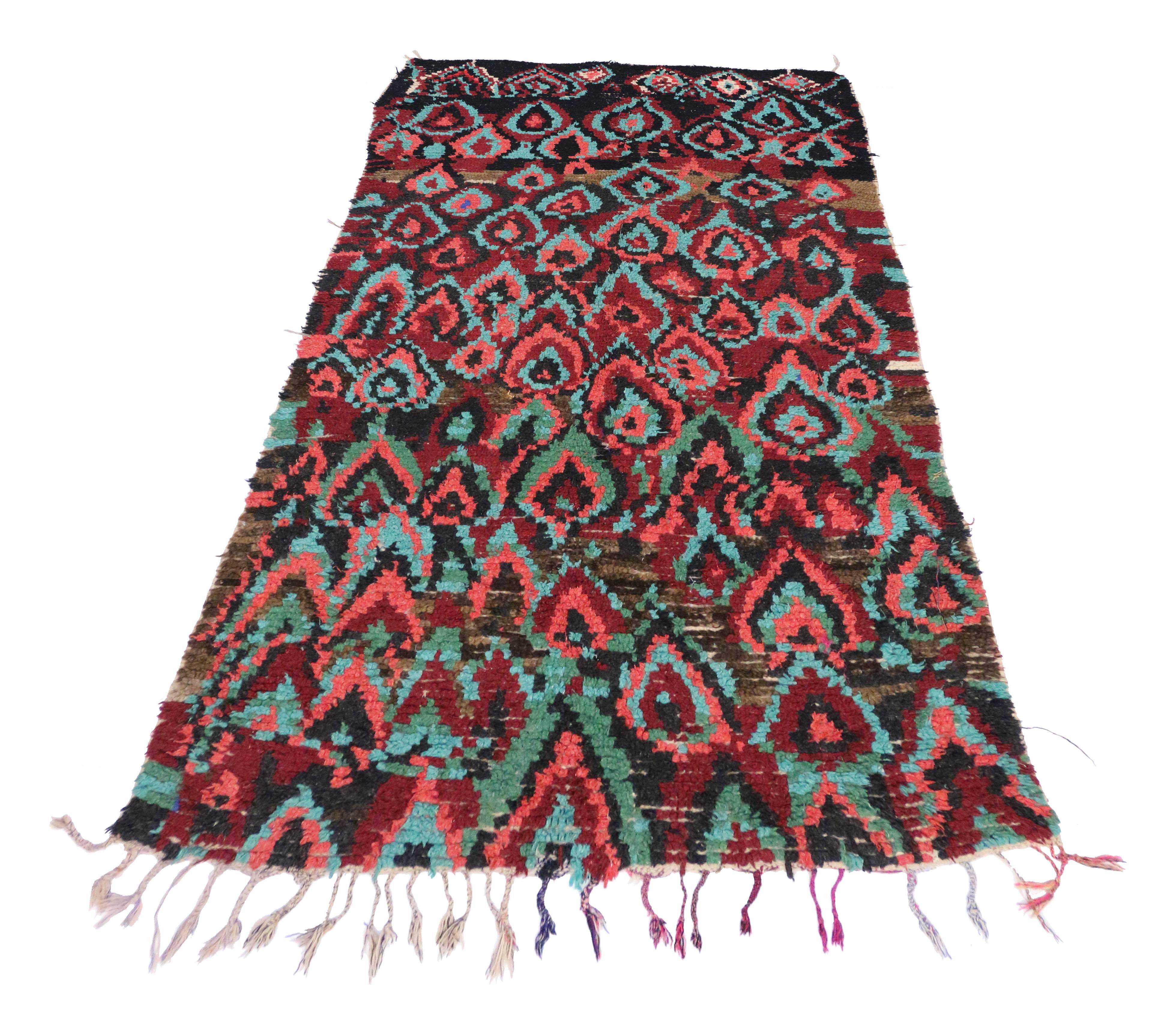 Tribal Tapis berbère marocain postmoderne style Memphis en vente